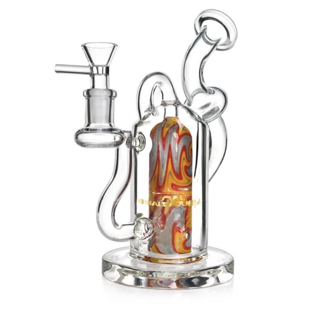 Glass Guru Waterpipe 9" Recycler Inline Perc