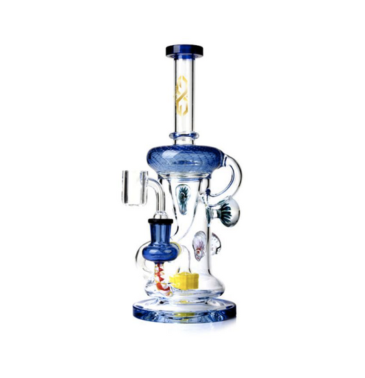 Glass Guru Waterpipe 10" Recycler Air Bubble Perc