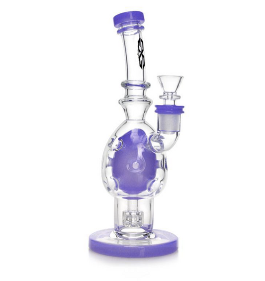 Glass Guru Waterpipe 9.5" Glass Fab Egg w/ Showerhead Perc